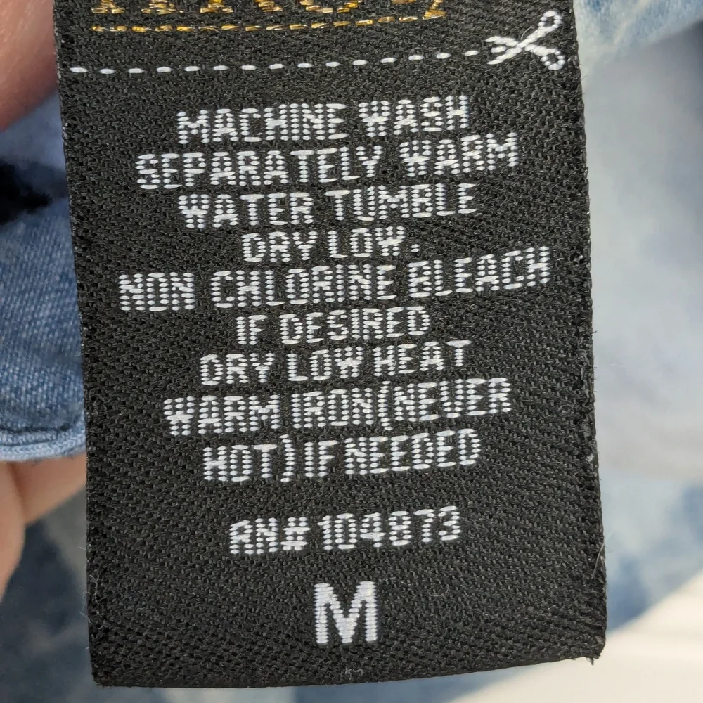 Kroix Denim Lightweight Bleached Tie Dyed Shirtdress M - Picture 10 of 11